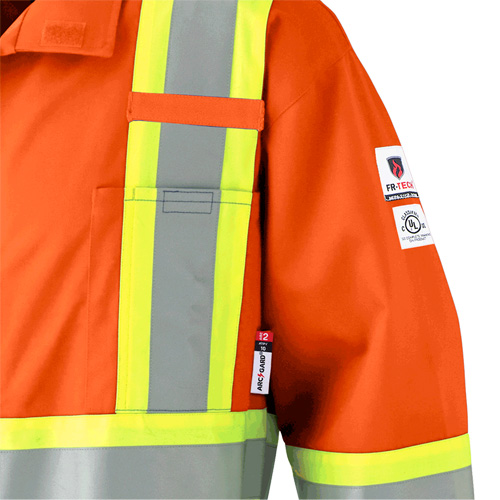 7702 FR Hi-Vis Safety Coveralls, Size 36, Orange Duraquip Inc