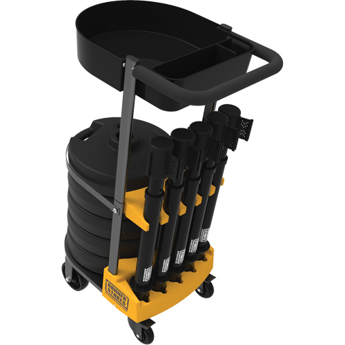 Chariot de transport avec plateau pour barri&egrave;re PLUS, 75' lo, M&eacute;tal, Noir Duraquip Inc
