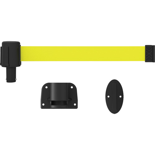 Syst&egrave;me de montage mural pour barri&egrave;re PLUS, Plastique, Fixation par vis, 15', Ruban Jaune Duraquip Inc