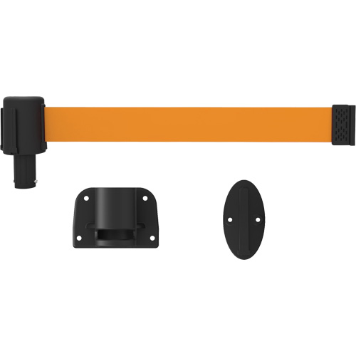 Syst&egrave;me de montage mural pour barri&egrave;re PLUS, Plastique, Fixation par vis, 15', Ruban Orange Duraquip Inc