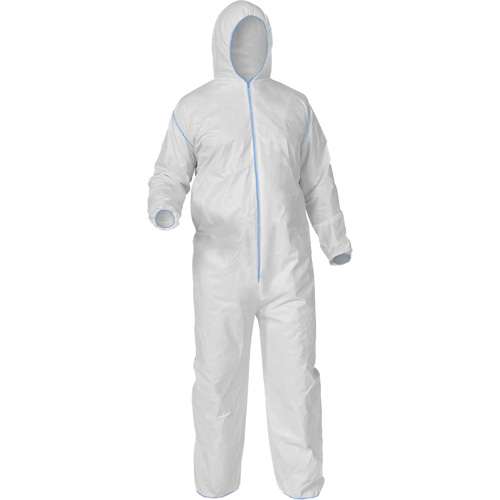 Protective Coveralls, Medium, White, Microporous Duraquip Inc