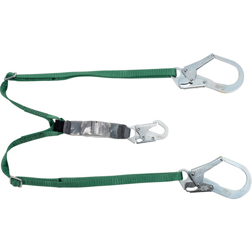 V-Series Lanyard, 6', Rebar Hook Center, Snap Hook Leg Ends, Polyester Duraquip Inc
