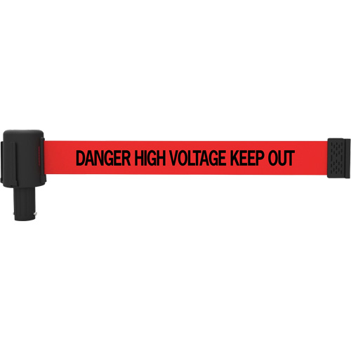 PLUS Banner Cassette, Danger High Voltage Keep Out, 15', Red Tape Duraquip Inc
