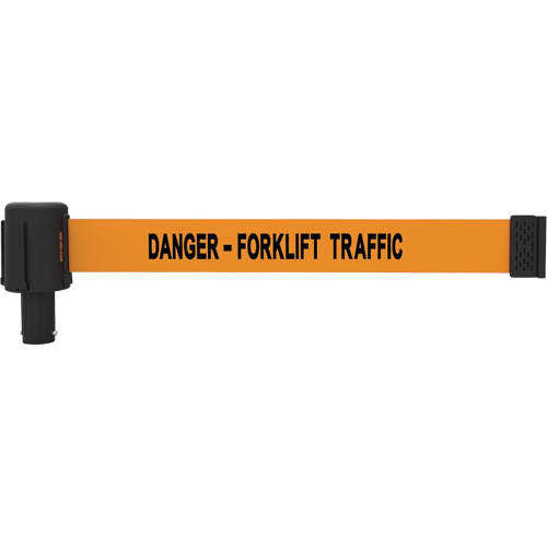 PLUS Banner Cassettes, Danger - Forklift Traffic, 15', Orange Tape Duraquip Inc