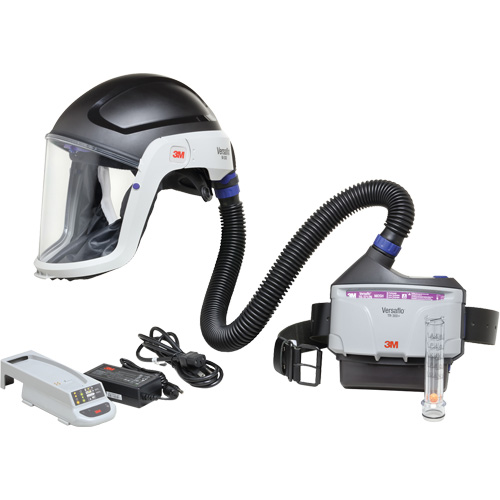Ensemble APR &agrave; &eacute;puration d'air motoris&eacute; pour industrie lourde Versaflo, Capuchon & visi&egrave;re, Pile Lithium-ion Duraquip Inc
