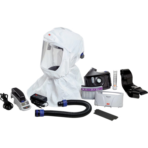 Ensemble APR &agrave; &eacute;puration d'air motoris&eacute; facile &agrave; nettoyer Versaflo, Cagoule ample & visi&egrave;re, Pile Lithium-ion Duraquip Inc