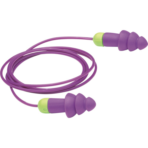 Bouchons d'oreilles r&eacute;utilisables Rockets, Avec cordon, Vrac - Sac en poly, 27 dB NRR, Taille unique Duraquip Inc