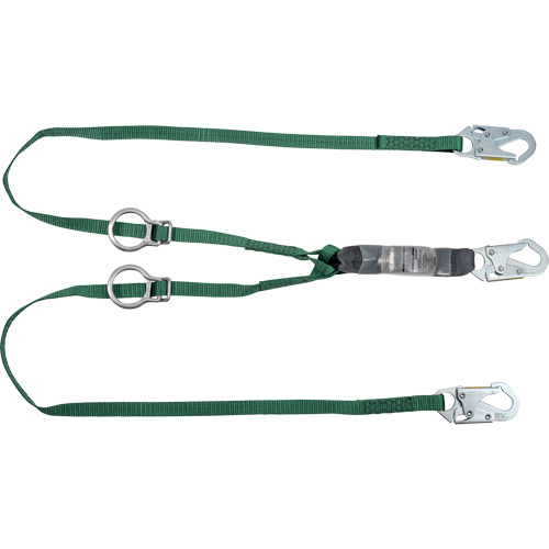 V-Series Tie-Back Lanyard, 6', Snap Hook Center, Snap Hook Leg Ends, Polyester Duraquip Inc