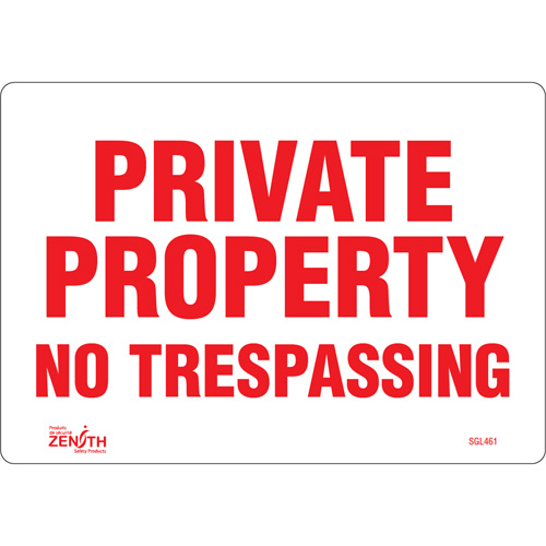 "Private Property" Sign, 7" x 10", Vinyl, English Duraquip Inc