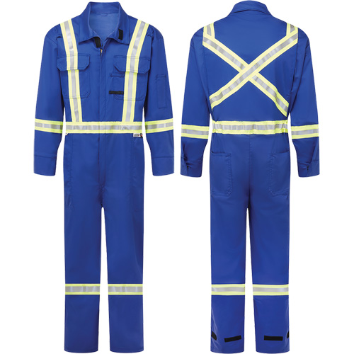 Avenger 7 oz. Flame Resistant Coveralls, Size 38 (Tall), Royal Blue Duraquip Inc
