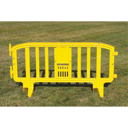 Movit Barricade, Interlocking, 78" L x 39" H, Yellow Duraquip Inc