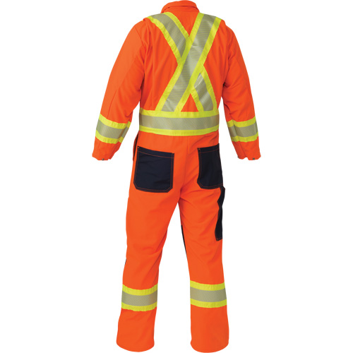 Combinaison ind&eacute;chirable, Moyen (grande taille), Orange haute visibilit&eacute; Duraquip Inc