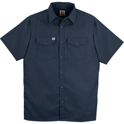Chemise de travail &agrave; manches courtes en tissu crois&eacute; avec boutons-pression, Hommes, Moyen (grande taille), Bleu marin Duraquip Inc