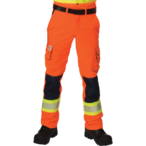 Ripstop High-Visibility Cargo Pants, Polyester, 28, High Visibility Orange Duraquip Inc