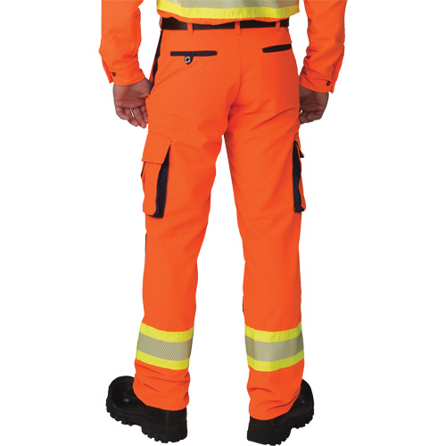 Ripstop High-Visibility Cargo Pants, Polyester, 28, High Visibility Orange Duraquip Inc