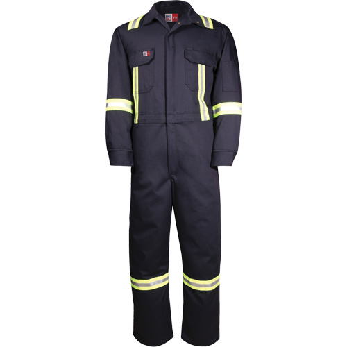 Westex UltraSoft&reg; Deluxe Coveralls with Reflective Material, Size 36 (Tall), Navy Blue, 8.7 cal/cm² Duraquip Inc
