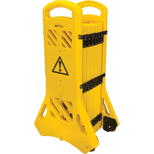 Portable Mobile Barrier, 40" H x 13' L, Yellow Duraquip Inc