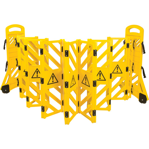 Portable Mobile Barrier, 40" H x 13' L, Yellow Duraquip Inc