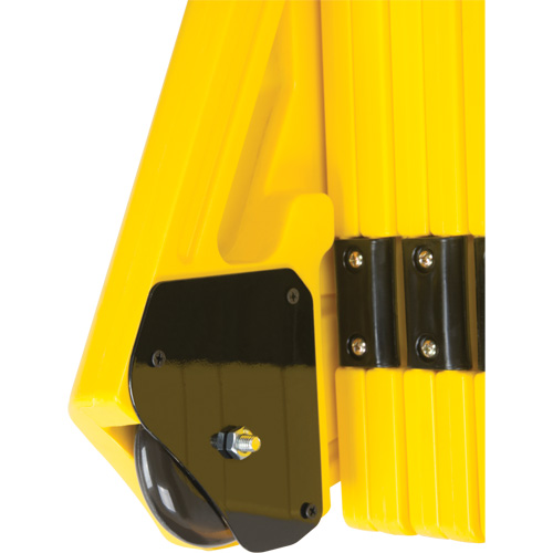 Portable Mobile Barrier, 40" H x 13' L, Yellow Duraquip Inc