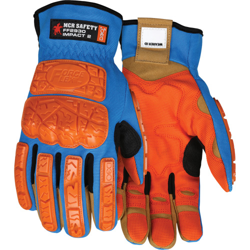 Forceflex&reg; Impact Gloves, Medium, Synthetic Palm, Slip-On Cuff Duraquip Inc