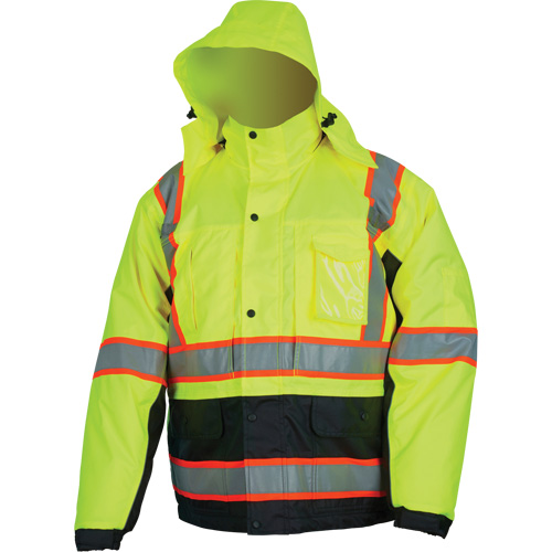 Insulated High Visibility Jacket, Polyester/Polyurethane, High Visibility Lime-Yellow, Small Duraquip Inc