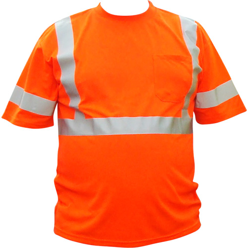 Chemise &agrave; manche courte haute visibilit&eacute;, Coton, 3T-Grand, Orange haute visibilit&eacute; Duraquip Inc