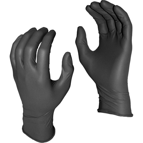 Grease Monkey&reg; Disposable Gloves, Small, Nitrile, 5-mil, Powder-Free, Black Duraquip Inc