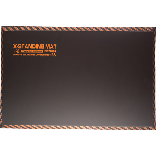 Tapis anti-fatigue pour travail debout, Lisse, 16" x 28" x 1", Noir, Caoutchouc Duraquip Inc