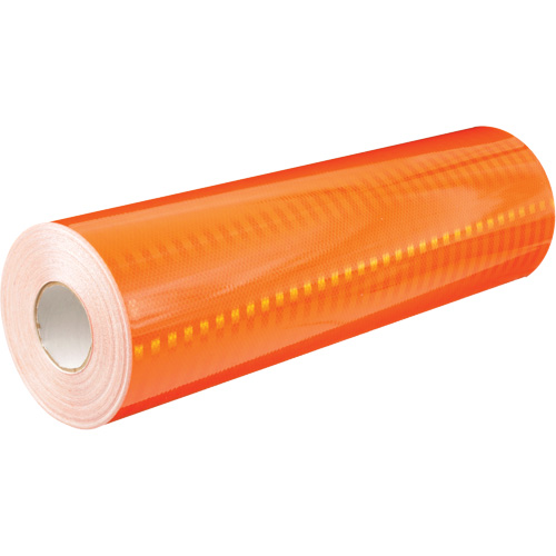 High Intensity Prismatic Grade Reflective Sheeting, 2" W x 150' L, 19 mils, Orange Duraquip Inc
