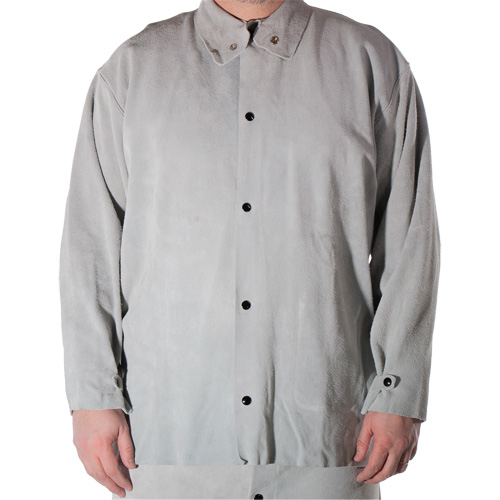 Cowhide Split Leather Welding Jacket, Leather, Small, Grey Duraquip Inc