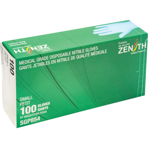 Puncture-Resistant Medical-Grade Disposable Gloves, Small, Nitrile, 3.5-mil, Powder-Free, Blue, Class 2 Duraquip Inc