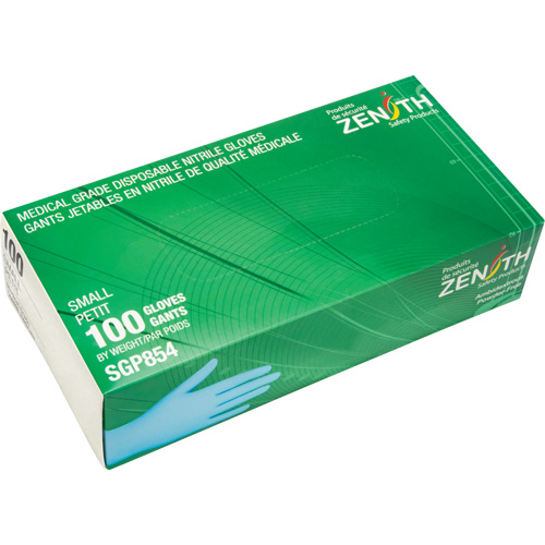 Puncture-Resistant Medical-Grade Disposable Gloves, Small, Nitrile, 3.5-mil, Powder-Free, Blue, Class 2 Duraquip Inc