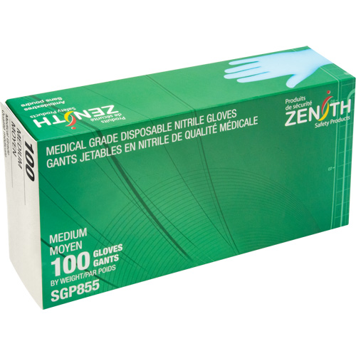 Puncture-Resistant Medical-Grade Disposable Gloves, Medium, Nitrile, 3.5-mil, Powder-Free, Blue, Class 2 Duraquip Inc