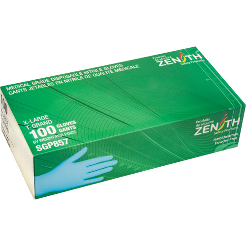 Puncture-Resistant Medical-Grade Disposable Gloves, X-Large, Nitrile, 3.5-mil, Powder-Free, Blue, Class 2 Duraquip Inc