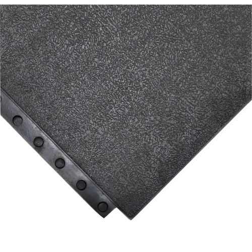 24/Seven&reg; Locksafe&reg; Anti-Fatigue Mat, Smooth, 3' x 3' x 5/8", Black, Natural Rubber Duraquip Inc