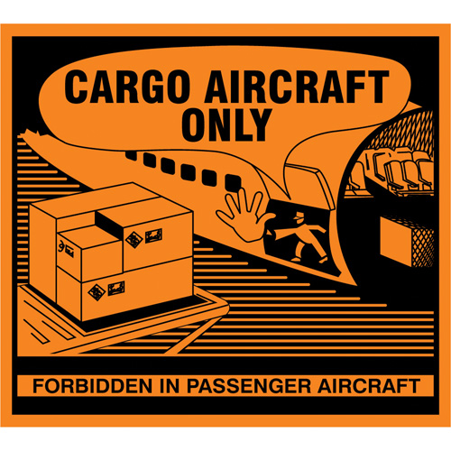 &eacute;tiquettes de manutention Cargo Aircraft Only, 4-3/4" lo x 4-1/4" la, Orange Duraquip Inc