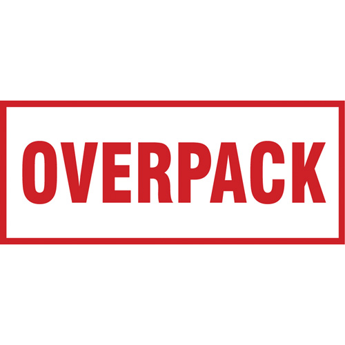 &eacute;tiquette de manutention Overpack, 6" lo x 2-1/2" la, Rouge/blanc Duraquip Inc