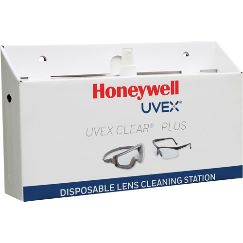 Uvex&reg; Clear&reg; Plus Disposable Lens Cleaning Station, Cardboard, 16" L x 3.19" D x 9.25" H Duraquip Inc