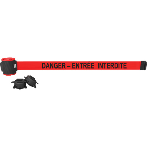 Barri&egrave;re &agrave; fixation murale, Plastique, Fixation magn&eacute;tique, 30', Ruban Rouge Duraquip Inc