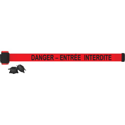 Wall Mount Barrier, Plastic, Magnetic Mount, 7', Red Tape Duraquip Inc