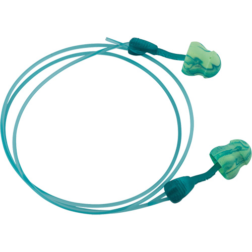 Bouchons d'oreilles hydratants &agrave; torsion Glide Foam Soothers, Vrac - Boîte, Avec cordon Duraquip Inc