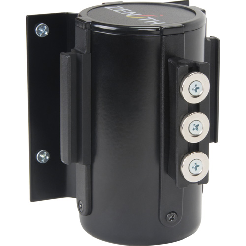 Wall Mount Barrier with Magnetic Tape, Steel, Screw Mount, 12', Yellow Tape Duraquip Inc