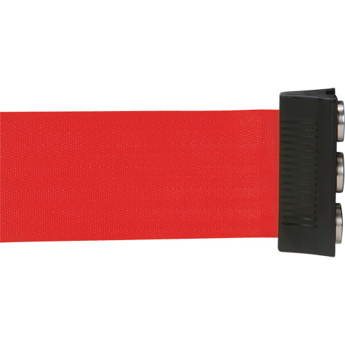 Wall Mount Barrier with Magnetic Tape, Steel, Screw Mount, 12', Red Tape Duraquip Inc