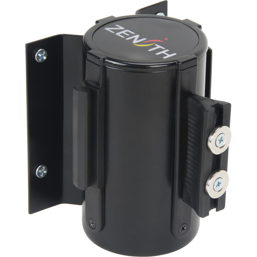 Wall Mount Barrier with Magnetic Tape, Steel, Screw Mount, 7', Black Tape Duraquip Inc