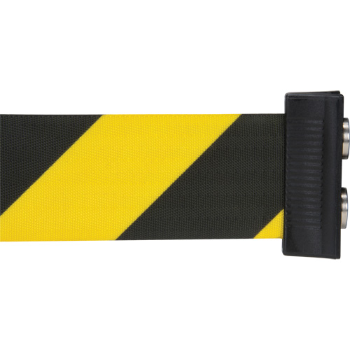 Magnetic Tape Cassette for Build-Your-Own Crowd Control Barrier, 7', Black and Yellow Tape Duraquip Inc