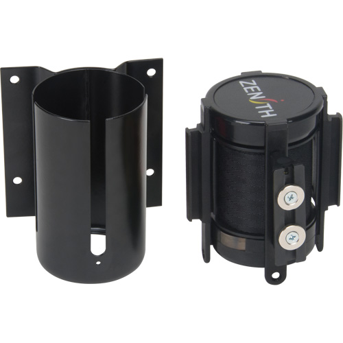 Wall Mount Barrier with Magnetic Tape, Steel, Screw Mount, 7', Black Tape Duraquip Inc