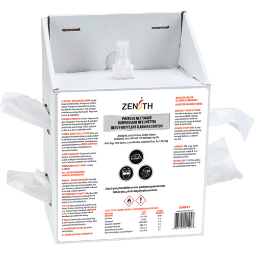 Disposable Premium Lens Cleaning Station, Cardboard, 8" L x 5" D x 12.5" H Duraquip Inc