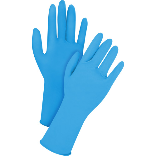 Gants jetables en latex, T-Grand, Latex, 14 mils, Sans poudre, Bleu Duraquip Inc
