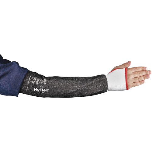HYFLEX&reg; 11-281 Wide Thumb Protective Arm Sleeve, Intercept, 16", ASTM ANSI Level A4, Grey Duraquip Inc