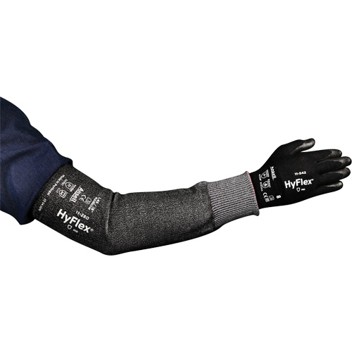 HyFlex&reg; 11-280 Series Narrow Cut Resistant Sleeve, Intercept, 12", ASTM ANSI Level A4, Grey Duraquip Inc